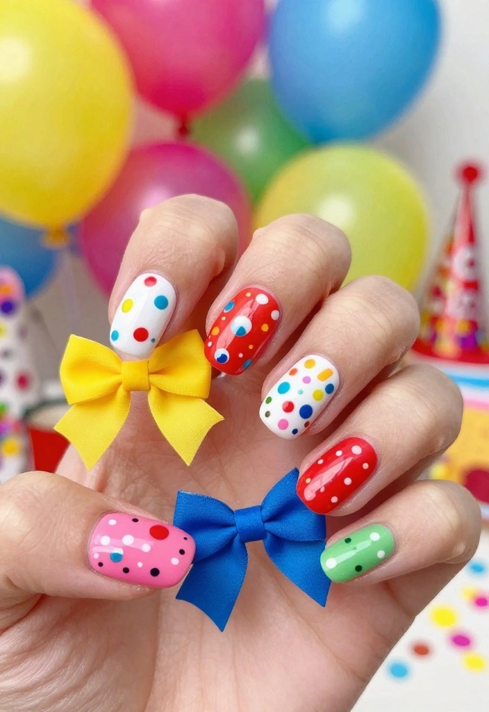 20 Cute Bow Nail Art Designs That Will Make You Smile (You’ll Want to Try #10!) - 20. Party Bow Explosion 1