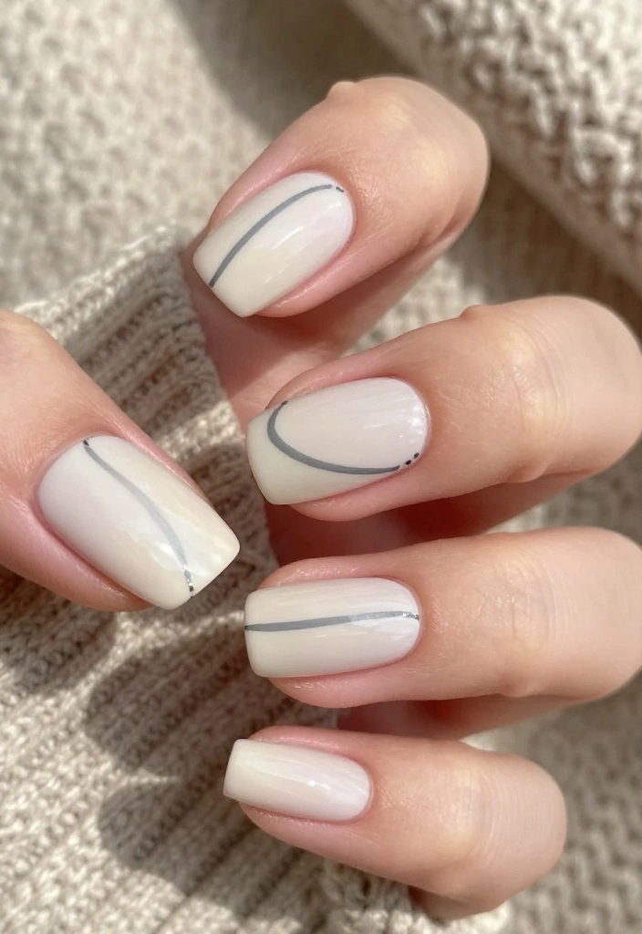 20 Cute & Easy Sweater Nail Art Designs to Brighten Your Day! - 13. Minimalist Stitches 1