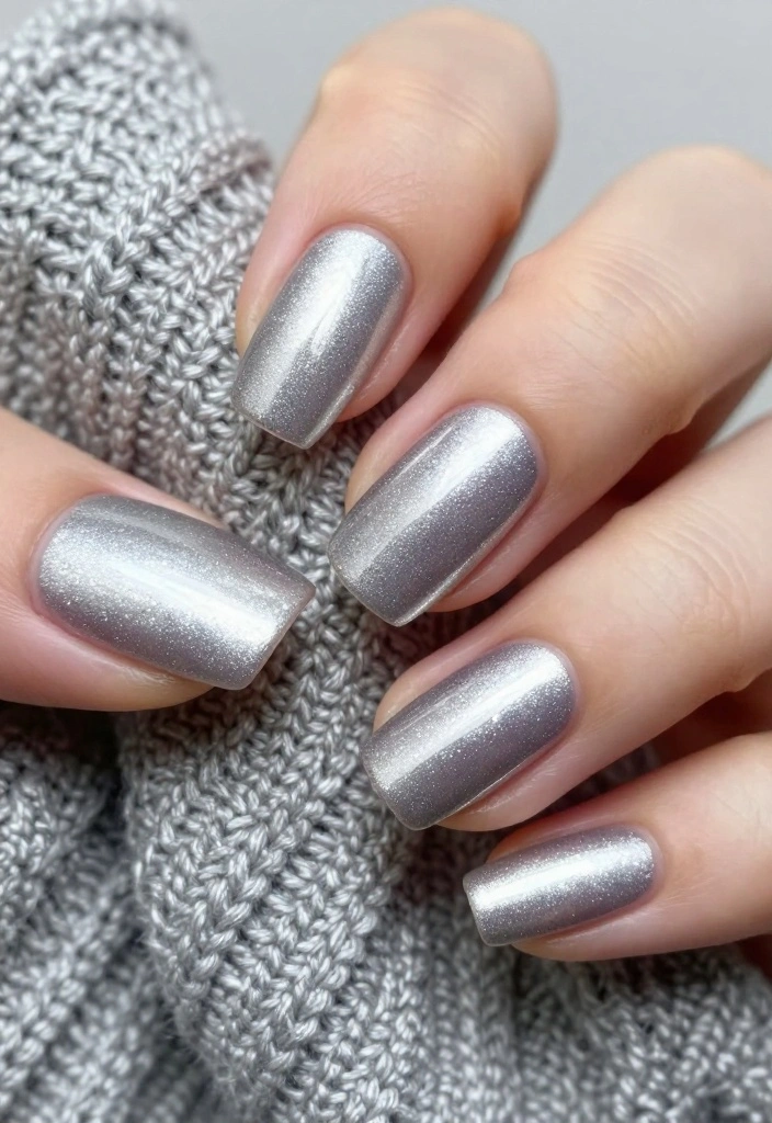 20 Cute & Easy Sweater Nail Art Designs to Brighten Your Day! - 15. Metallic Sweater Patterns 1