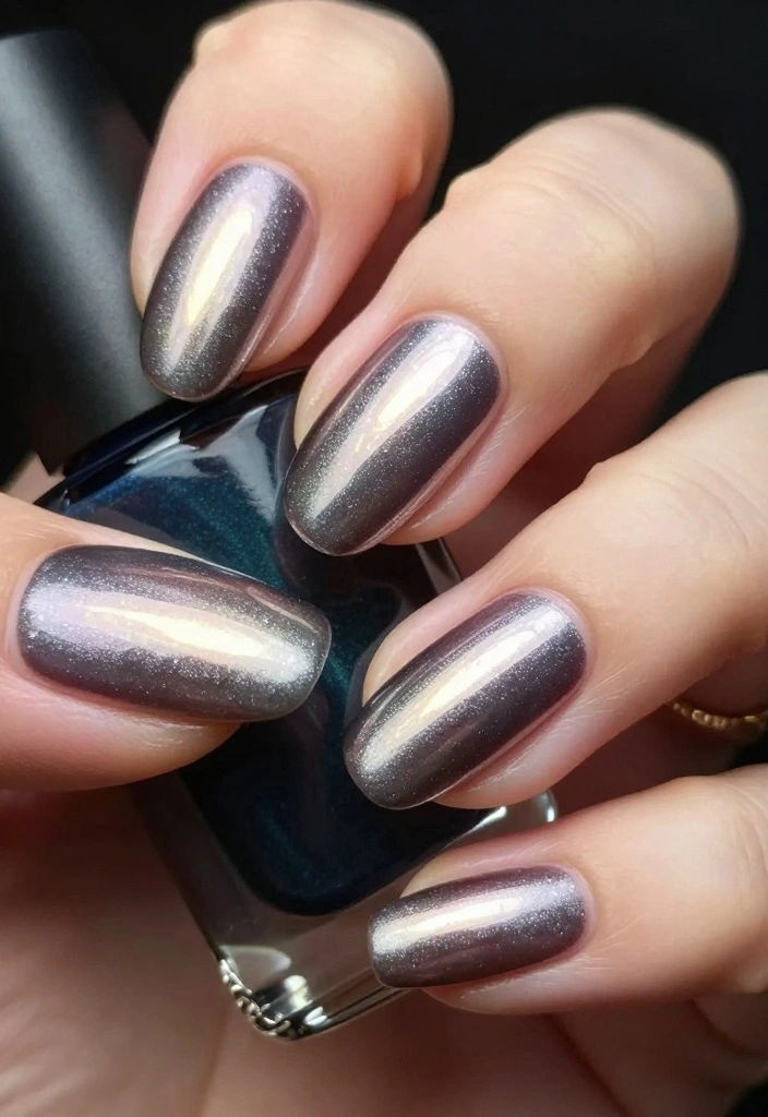 20 Fashionable Short Stiletto Nails That Are Totally Trendy Right Now! - 11. Metallic Magic 1