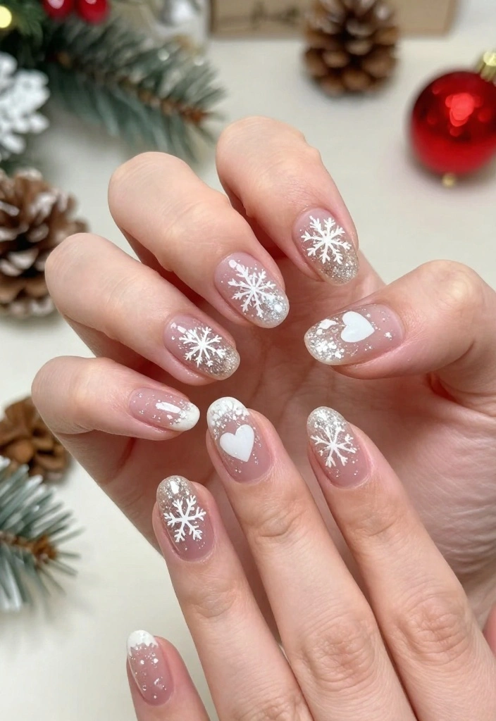 20 Fashionable Short Stiletto Nails That Are Totally Trendy Right Now! - 18. Sparkling Holiday Designs 1