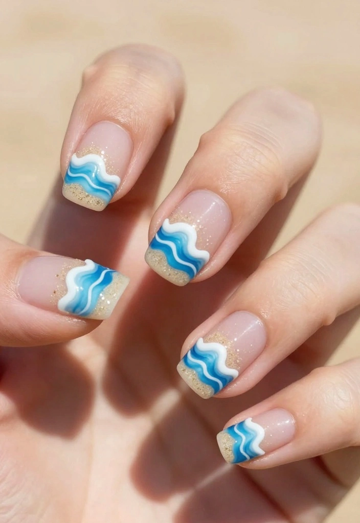 20 Fun Gel Nail Art Designs That Anyone Can Master (Your Friends Will Be Jealous!) - 10. Beach Vibes 1