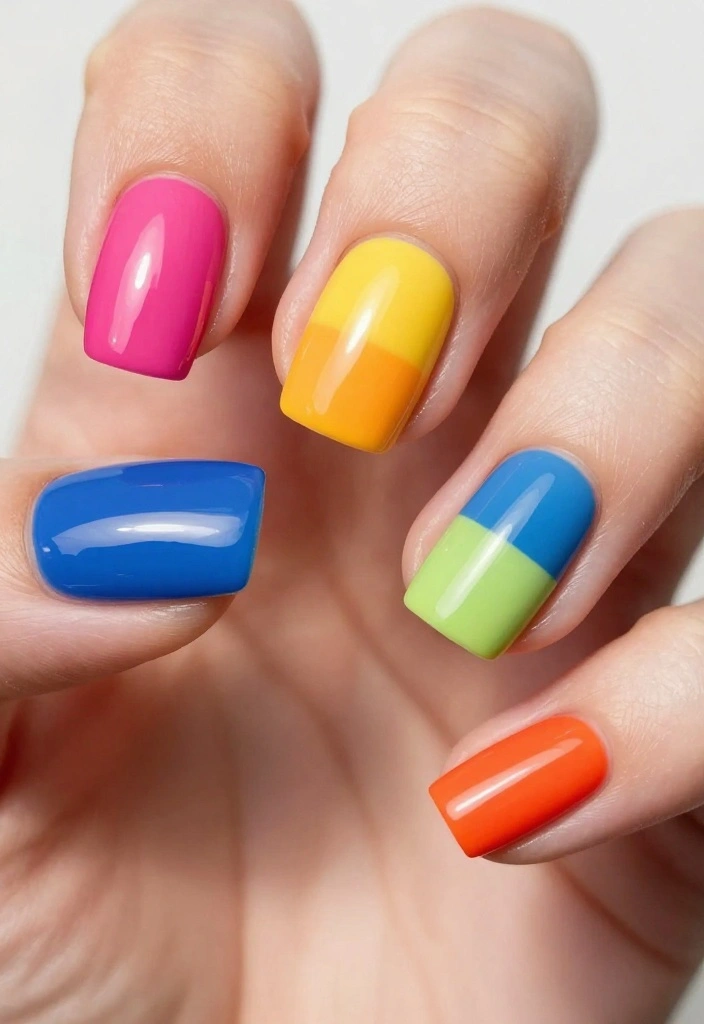 20 Fun Gel Nail Art Designs That Anyone Can Master (Your Friends Will Be Jealous!) - 9. Color Block 1