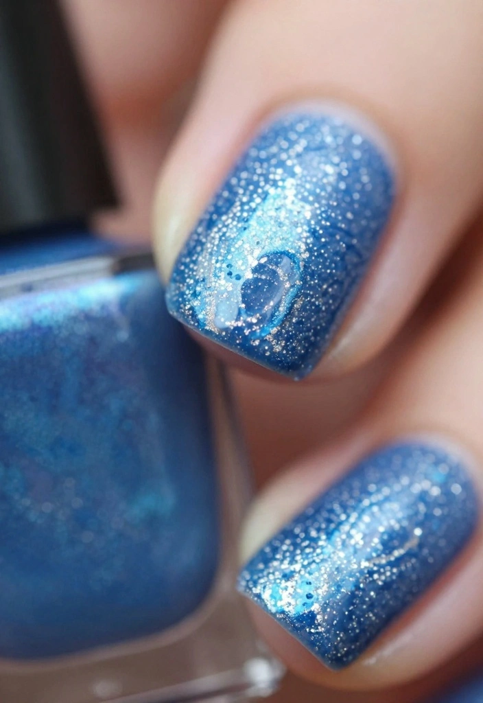 20 Glam Blue and Silver Nail Looks That Will Leave Everyone Speechless! - 16. Unique Textured Patterns 1