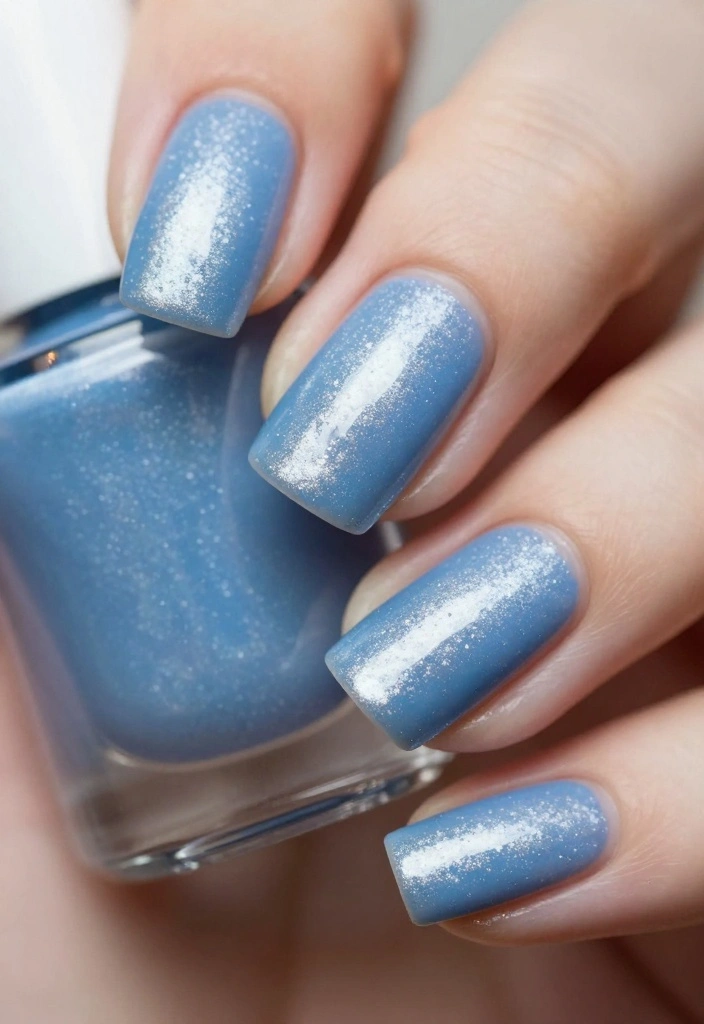 20 Glam Blue and Silver Nail Looks That Will Leave Everyone Speechless! - 18. Frosted Finish 1