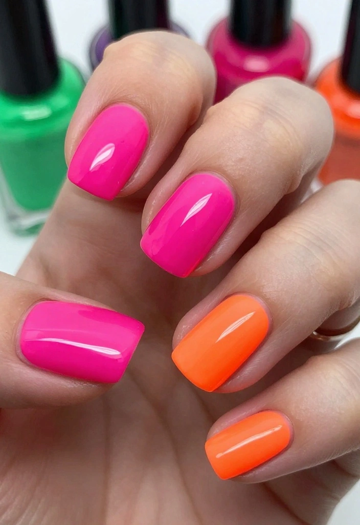 20 Glam Nail Trends You Can't Afford to Miss in 2023! - 4. Neon Brights 1
