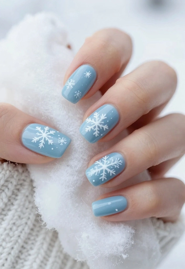 20 Glittering Christmas Nail Art Ideas That Will Dazzle Everyone This Holiday Season! - 2. Frosty Winter Wonderland 1