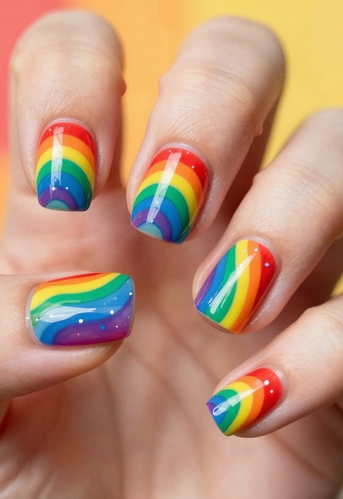 20 Gorgeous Water Nails That Are Easier Than You Think! - 3. Rainbow Explosion 1