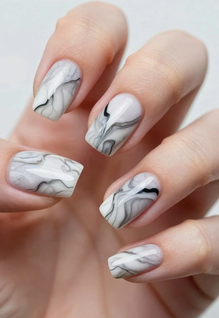 20 Gorgeous Water Nails That Are Easier Than You Think! - 4. Elegant Marble 1