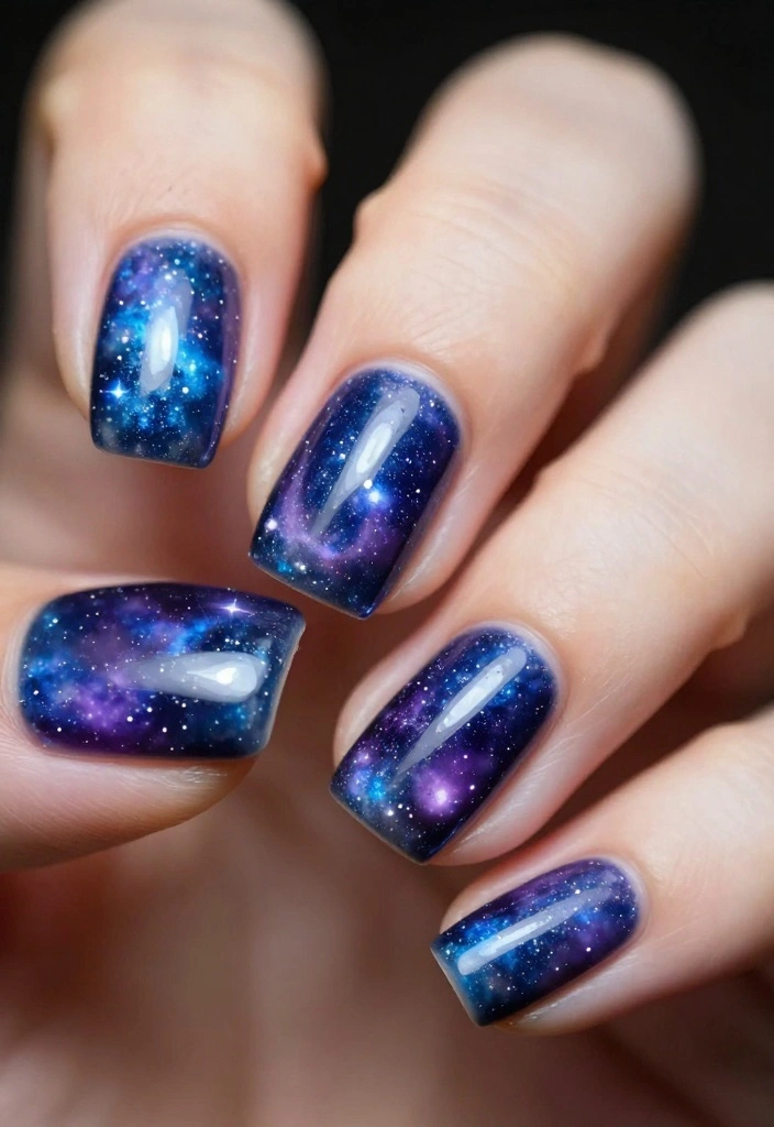 20 Gorgeous Water Nails That Are Easier Than You Think! - 6. Galaxy Nails 1