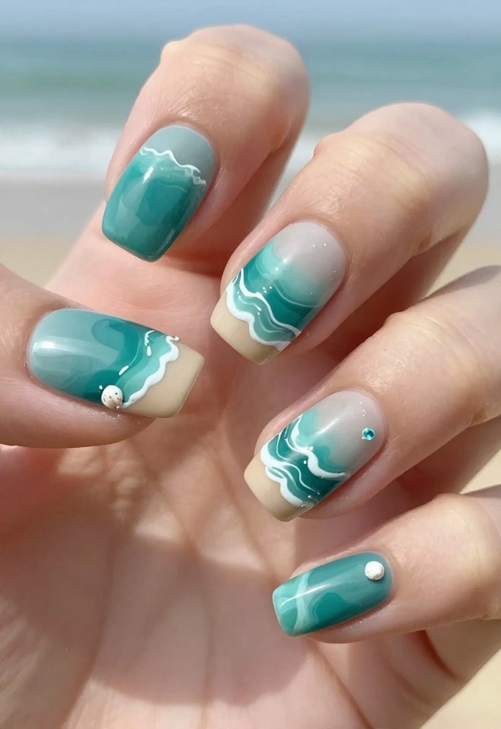 20 Gorgeous Water Nails That Are Easier Than You Think! - 9. Ocean Breeze 1