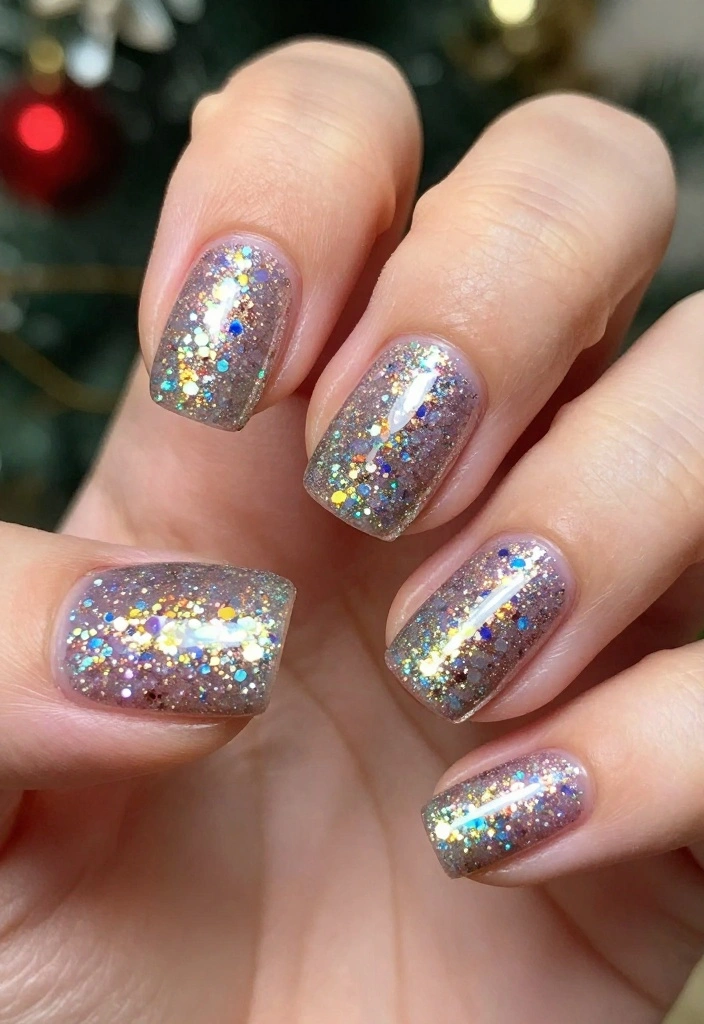 20 Mirror Nails Styles That Will Have Everyone Asking 'Where Did You Get That?' - 12. Glitter Mirror Nails 1