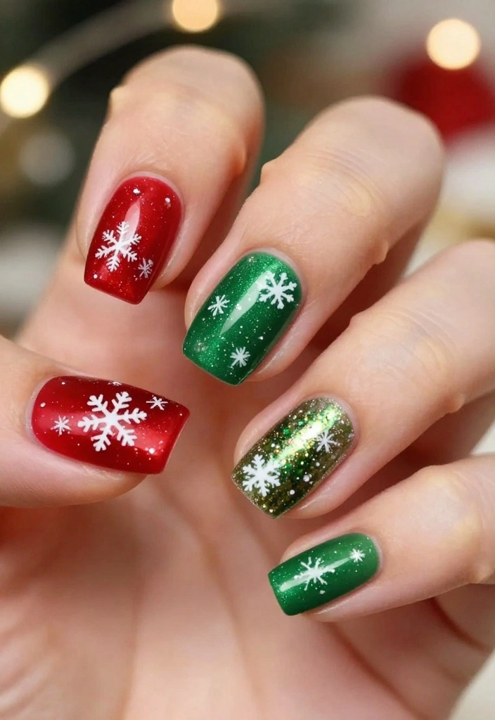 20 Mirror Nails Styles That Will Have Everyone Asking 'Where Did You Get That?' - 14. Seasonal Mirror Nails 1