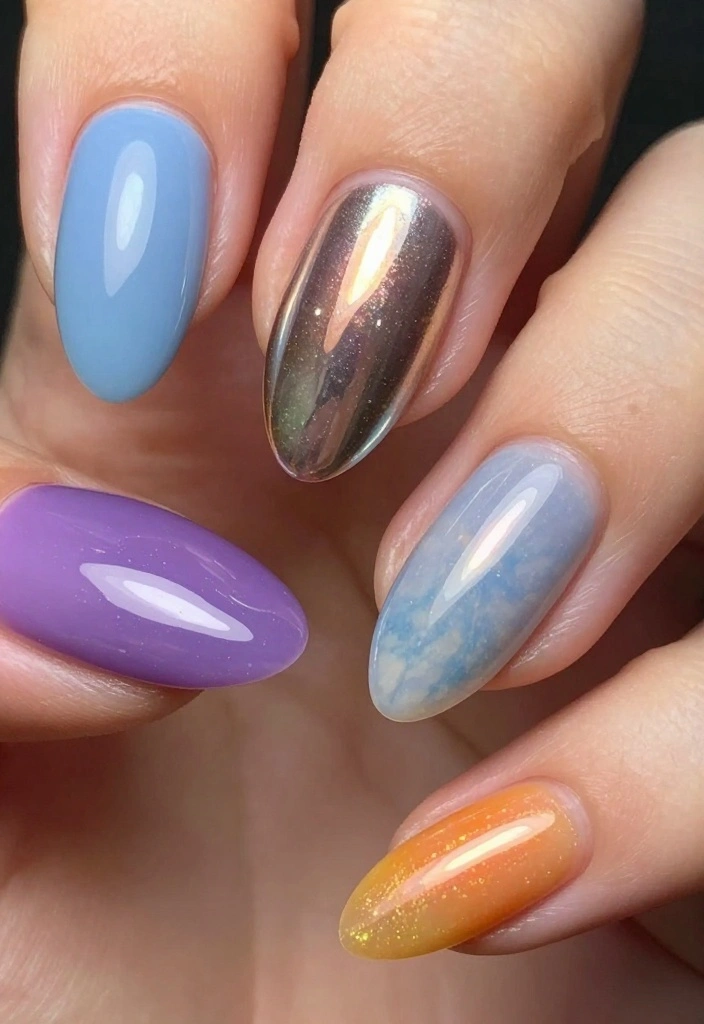 20 Mirror Nails Styles That Will Have Everyone Asking 'Where Did You Get That?' - 16. Creative Mirror Nail Shapes 1