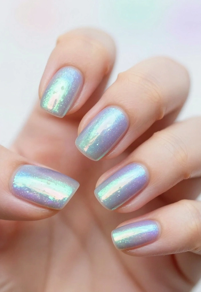 20 Mirror Nails Styles That Will Have Everyone Asking 'Where Did You Get That?' - 3. Iridescent Mirror Nails 1