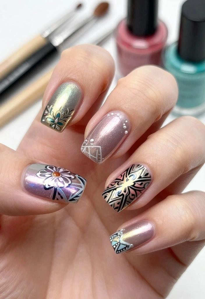 20 Mirror Nails Styles That Will Have Everyone Asking 'Where Did You Get That?' - 7. Mirror Nail Art Designs 1