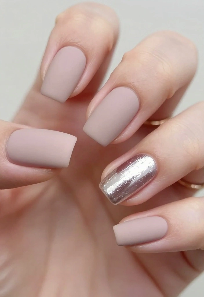 20 Mirror Nails Styles That Will Have Everyone Asking 'Where Did You Get That?' - 8. Matte and Mirror Combination 1