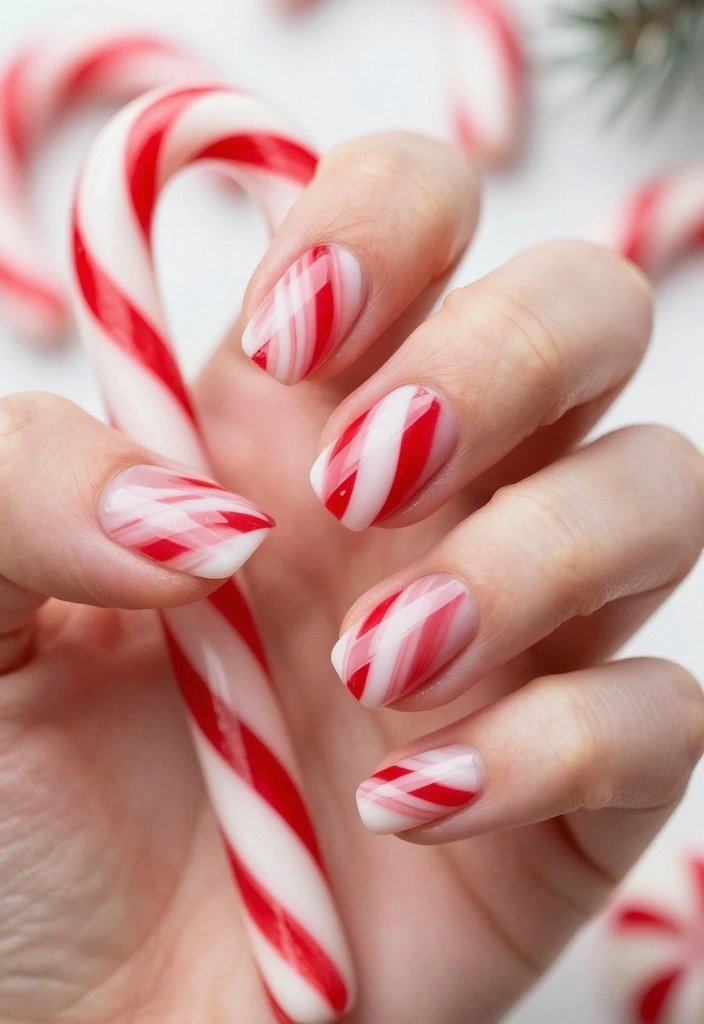20 Must-Try Nail Noel Ideas for the Ultimate Holiday Manicure (You’ll Want #15!) - 11. Candy Cane Stripes 1