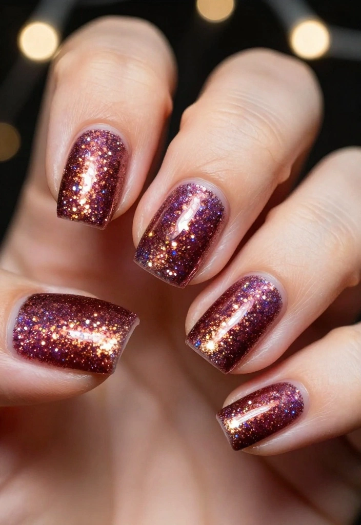 20 Must-Try Nail Noel Ideas for the Ultimate Holiday Manicure (You’ll Want #15!) - 13. Dazzling Glitter Gradient 1