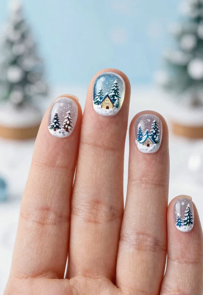 20 Must-Try Nail Noel Ideas for the Ultimate Holiday Manicure (You’ll Want #15!) - 20. Snow Globe Inspiration 1