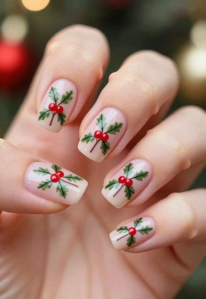 20 Must-Try Nail Noel Ideas for the Ultimate Holiday Manicure (You’ll Want #15!) - 9. Mistletoe Kisses 1