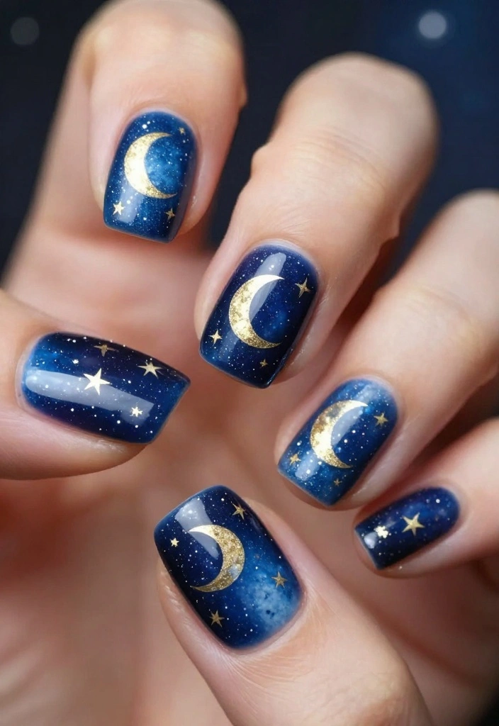 20 November Nail Designs That Are Perfect for Every Autumn Occasion! - 14. Harvest Moon Designs 1