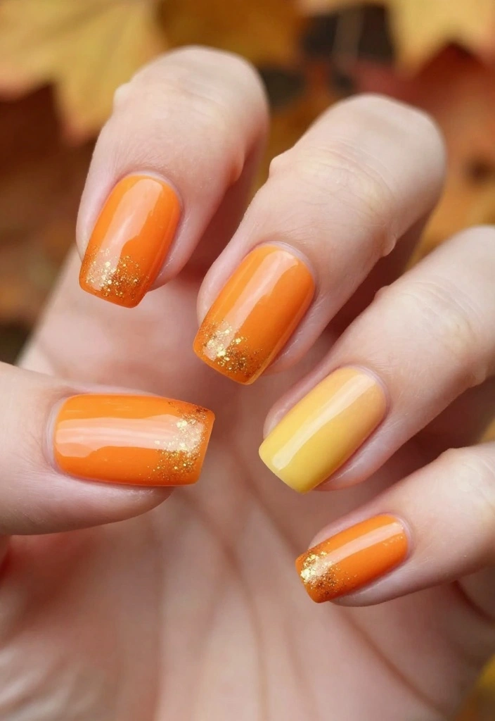 20 November Nail Designs That Are Perfect for Every Autumn Occasion! - 8. Ombre Fall Colors 1