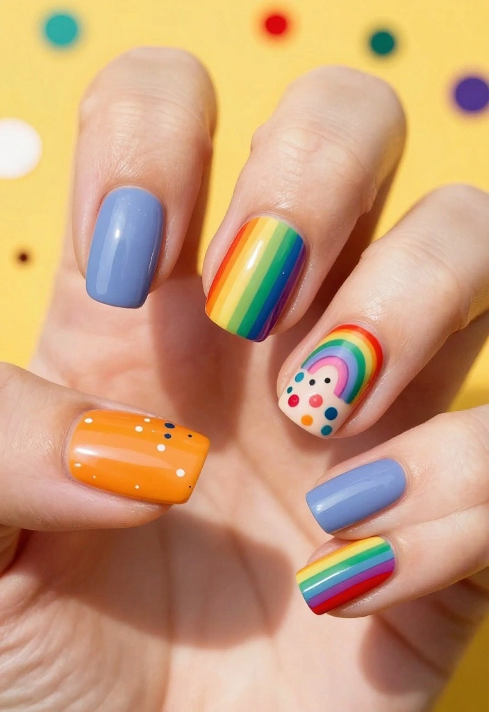 20 Stunning Press On Nail Designs That'll Leave You Speechless (You Won't Believe #11!) - 12. Rainbow Brights 1
