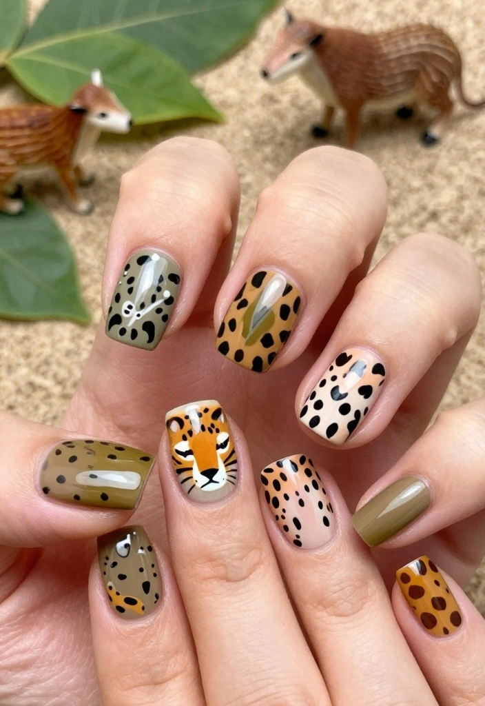 20 Stunning Press On Nail Designs That'll Leave You Speechless (You Won't Believe #11!) - 13. Safari Spirit 1