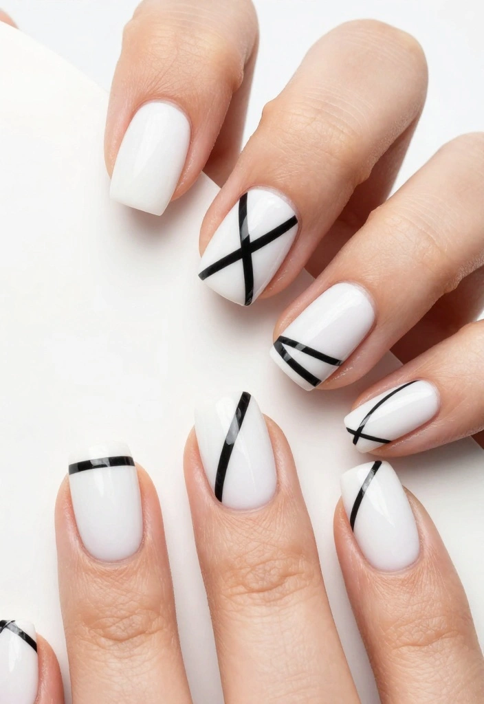 20 Stunning Press On Nail Designs That'll Leave You Speechless (You Won't Believe #11!) - 14. Geometric Glam 1