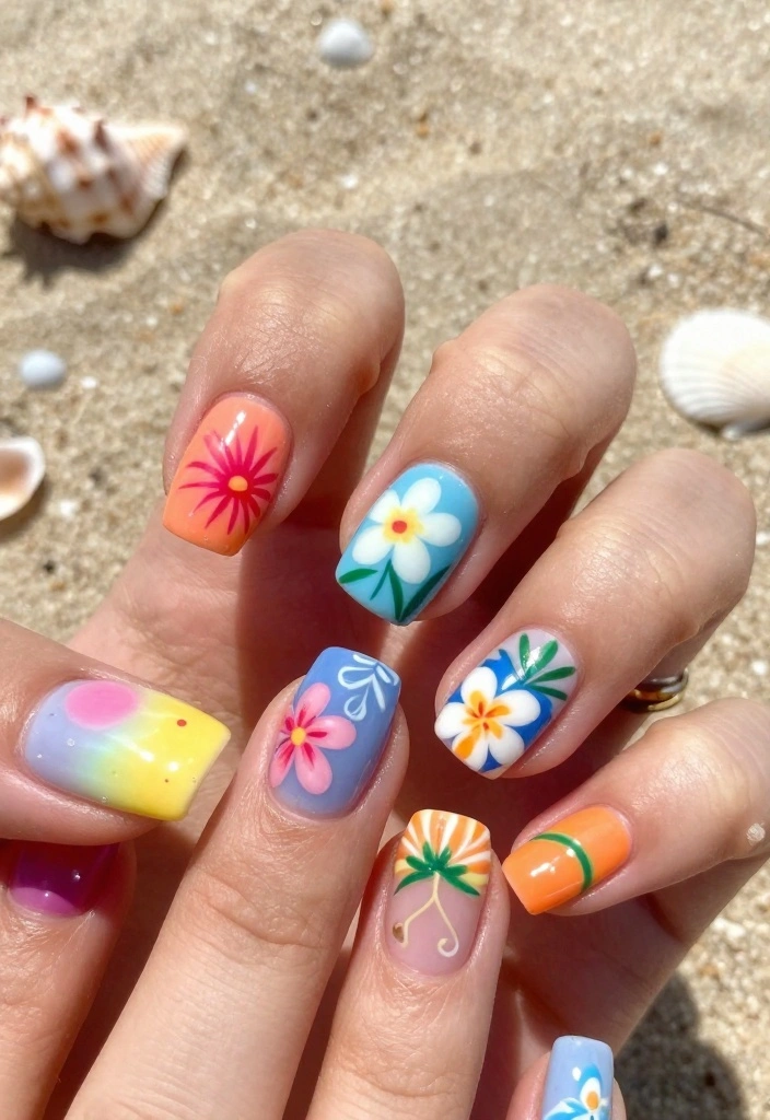 20 Stunning Press On Nail Designs That'll Leave You Speechless (You Won't Believe #11!) - 17. Summer Tropics 1