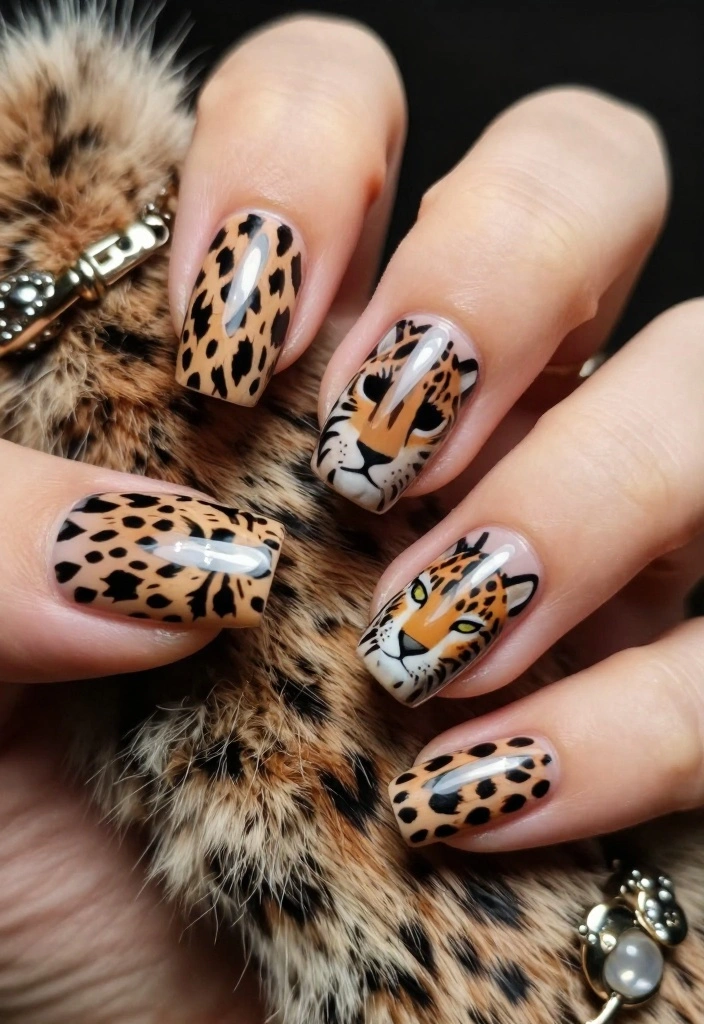 20 Stunning Press On Nail Designs That'll Leave You Speechless (You Won't Believe #11!) - 19. Sassy Animal Prints 1