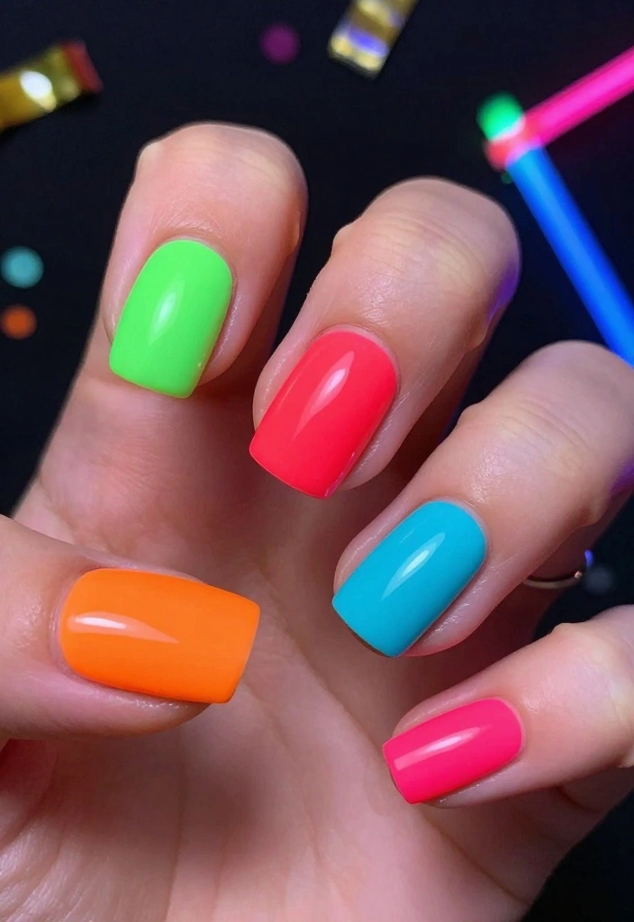 20 Stunning Press On Nail Designs That'll Leave You Speechless (You Won't Believe #11!) - 7. Bold Neon 1