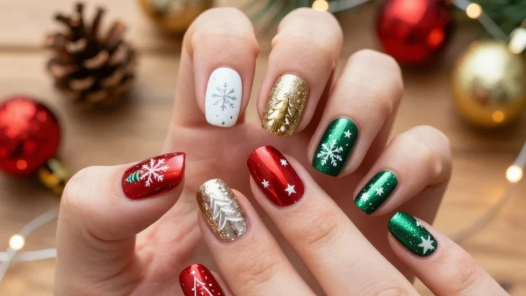 20 Trendy Chrome Christmas Nails That Will Elevate Your Holiday Style!