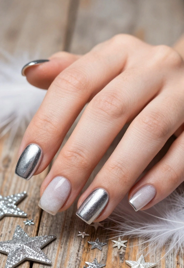 20 Trendy Chrome Christmas Nails That Will Elevate Your Holiday Style! - 9. Frosted Tips 1