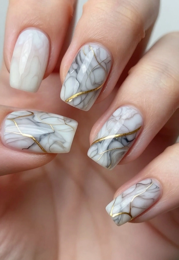 20 Trendy Nail Art Designs That’ll Brighten Up Your Day! - 5. Marble Effect 1