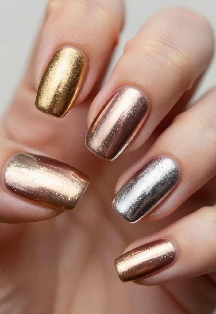 20 Trendy Nail Art Designs That’ll Brighten Up Your Day! - 8. Metallic Shine 1