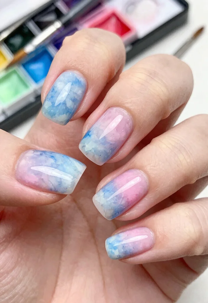 20 Unique Nail Arts That Will Make Your Friends Jealous (Warning: #8 Is Wild!) - 11. Watercolor Nails 1