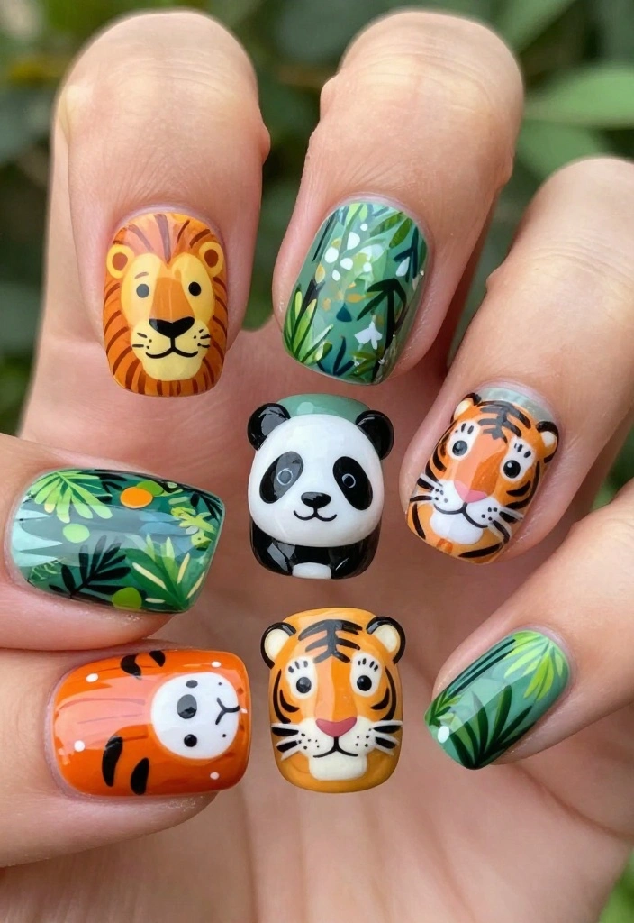 20 Unique Nail Arts That Will Make Your Friends Jealous (Warning: #8 Is Wild!) - 8. Wild Animal Faces 1