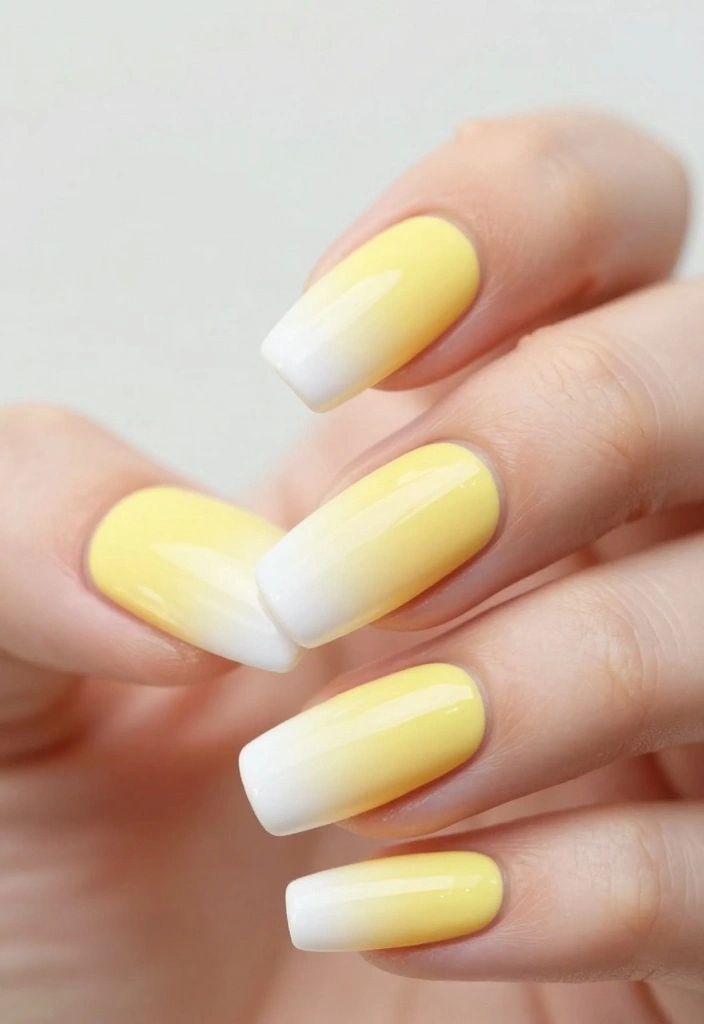 20 Vibrant Yellow Nail Art Combos That Will Make Your Nails the Center of Attention! - 6. Ombre Delight 1