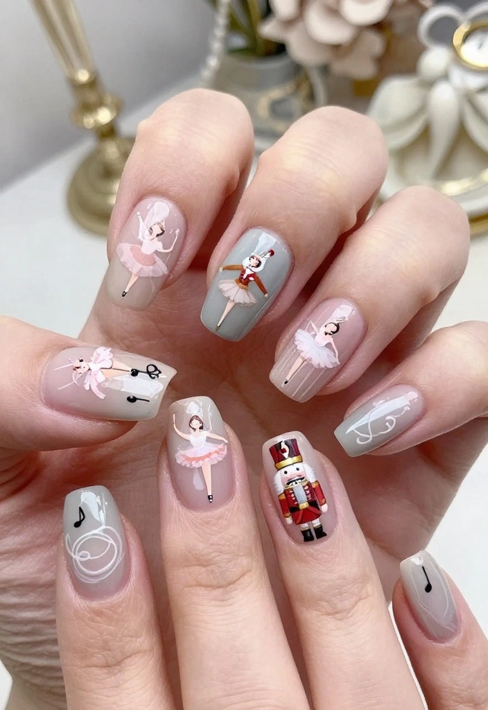 21 Adorable Christmas Nail Designs You’ll Want to Show Off at Every Holiday Party! - 10. Nutcracker Ballet 1