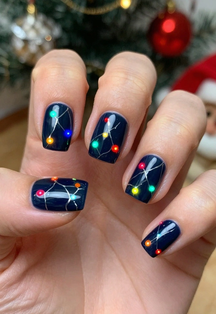 21 Adorable Christmas Nail Designs You’ll Want to Show Off at Every Holiday Party! - 12. Holiday Lights 1