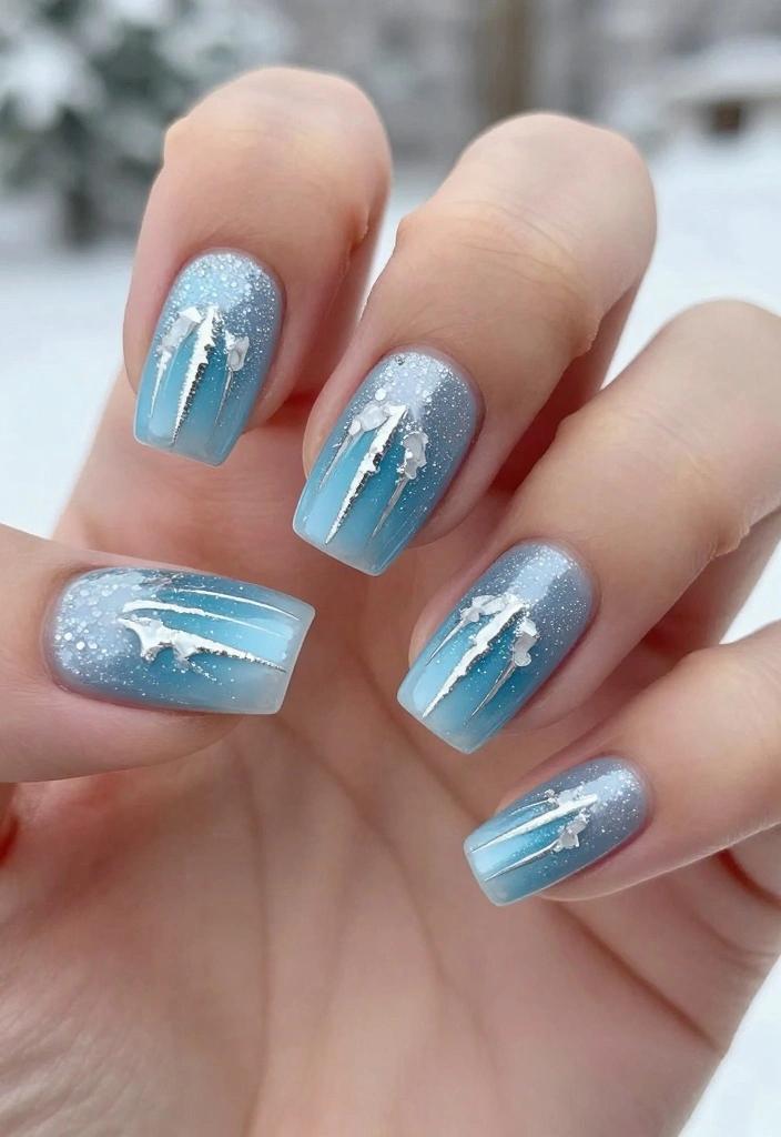 21 Adorable Christmas Nail Designs You’ll Want to Show Off at Every Holiday Party! - 19. Sparkling Icicles 1