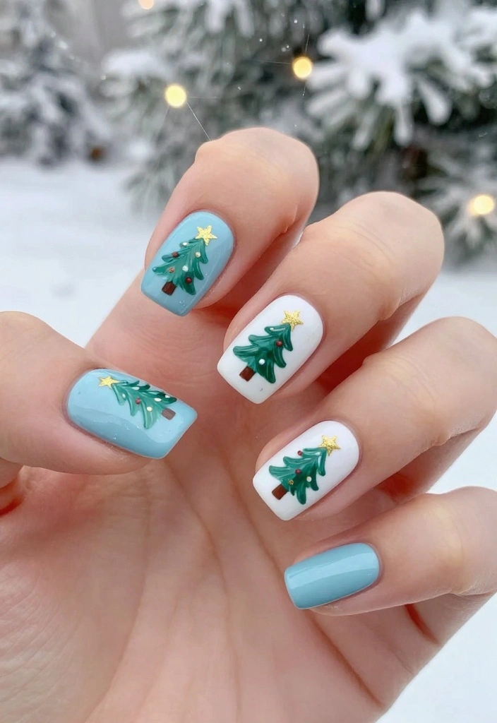 21 Adorable Christmas Nail Designs You’ll Want to Show Off at Every Holiday Party! - 2. Christmas Tree Nail Art 1