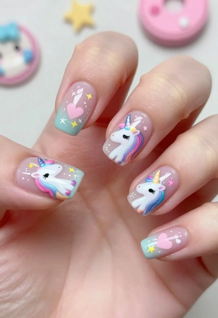 21 Adorable Christmas Nail Designs You’ll Want to Show Off at Every Holiday Party! - 20. Magical Unicorn 1