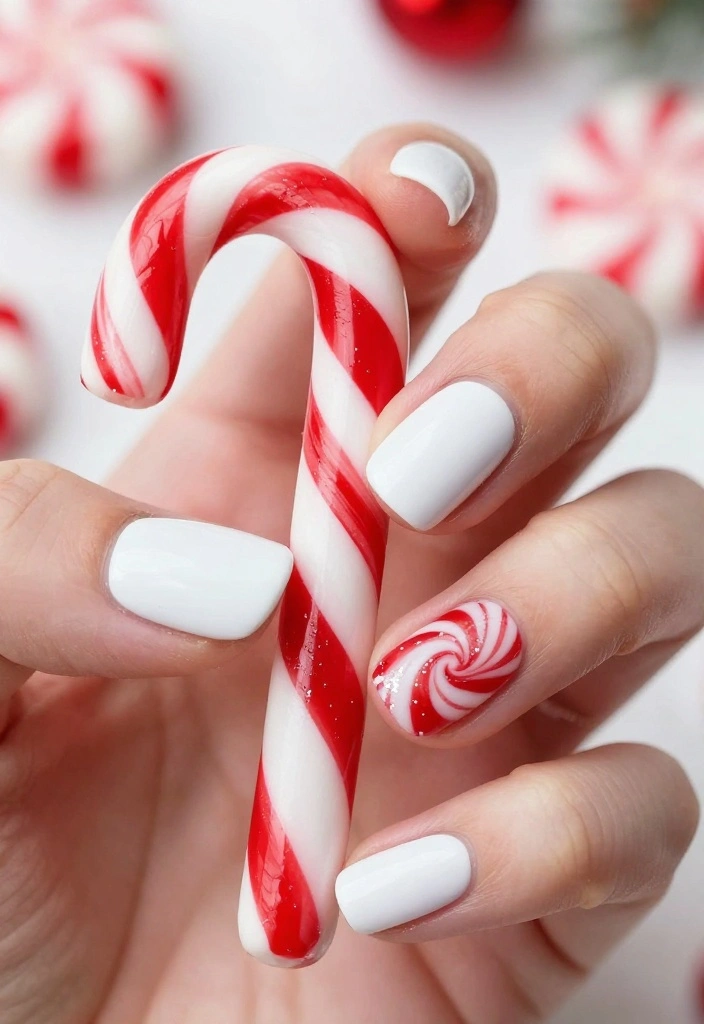 21 Adorable Christmas Nail Designs You’ll Want to Show Off at Every Holiday Party! - 3. Candy Cane Stripes 1