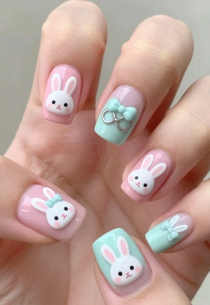 21 Bunny Nails Perfect for Spring That You’ll Want to Show Off! 🌸 - 21. Cute Bunny Icons 1