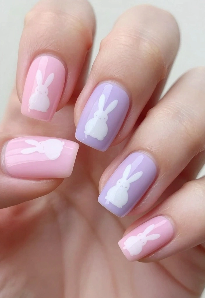 21 Bunny Nails Perfect for Spring That You’ll Want to Show Off! 🌸 - 6. Ombre Bunny Nails 1
