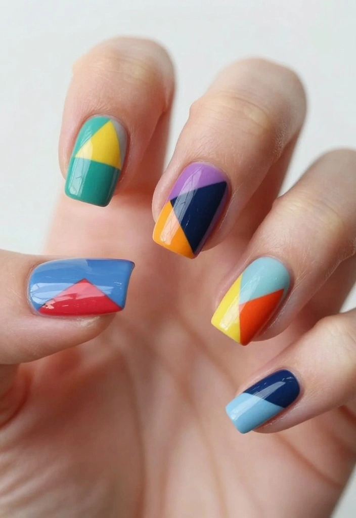 21 Dreamy Fantasy Nail Designs to Transform Your Look (You Won't Believe #9!) - 10. Colorful Geometric 1