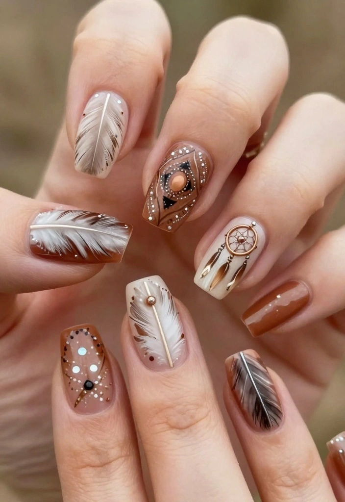 21 Dreamy Fantasy Nail Designs to Transform Your Look (You Won't Believe #9!) - 20. Bohemian Bliss 1
